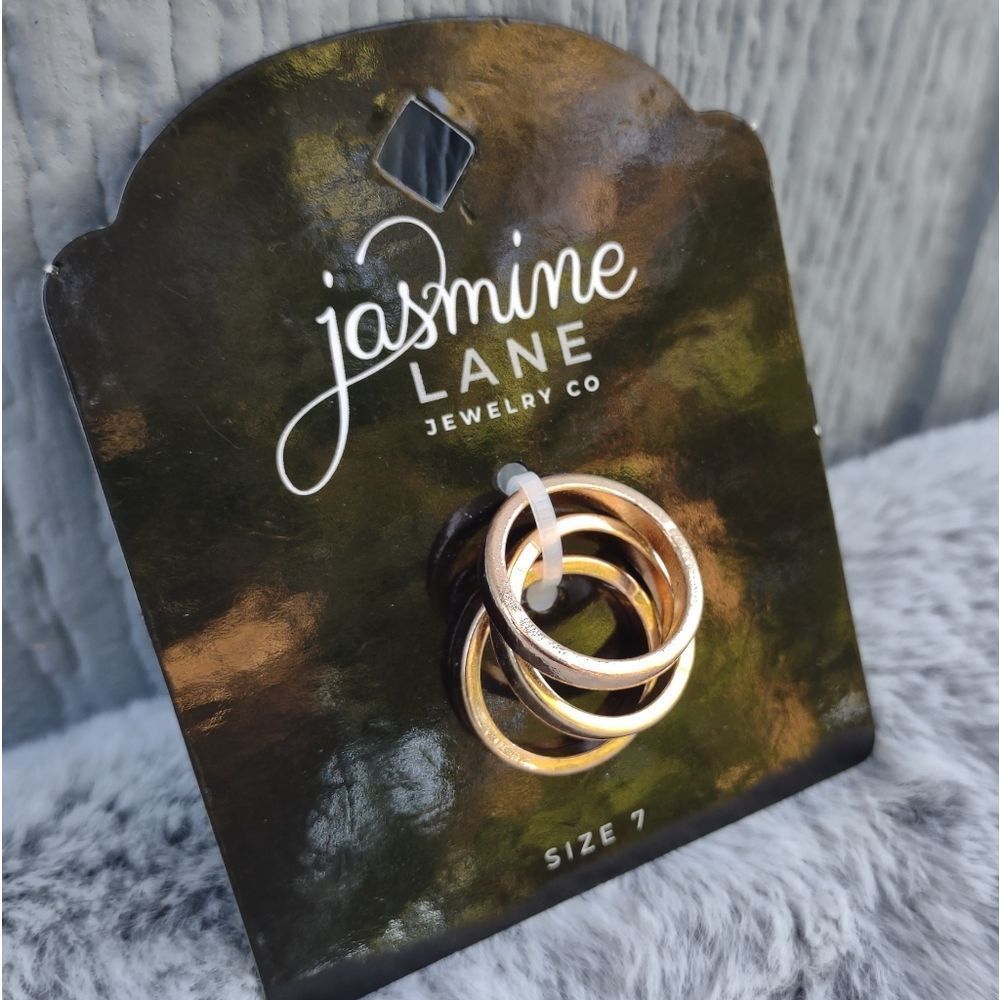 Jasmine Lane Jewelry Co. 3‎ Gold Stacking Rings Size 7